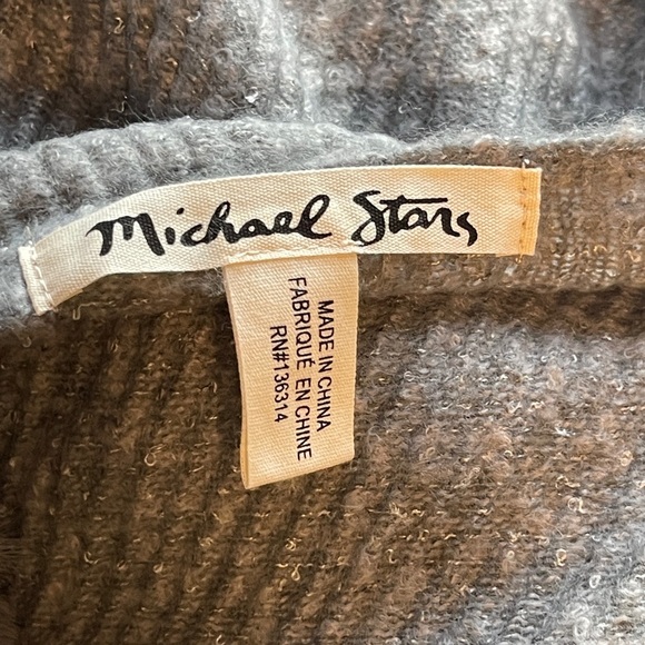 MICHAEL STARS Super Luxe Party Pom Pom Wrap Scarf In Gray - Picture 5 of 8